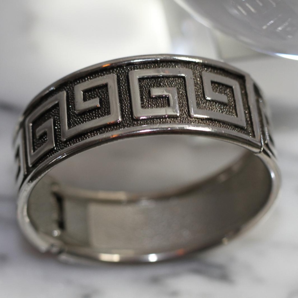 Black & Silver Aztec Bracelet